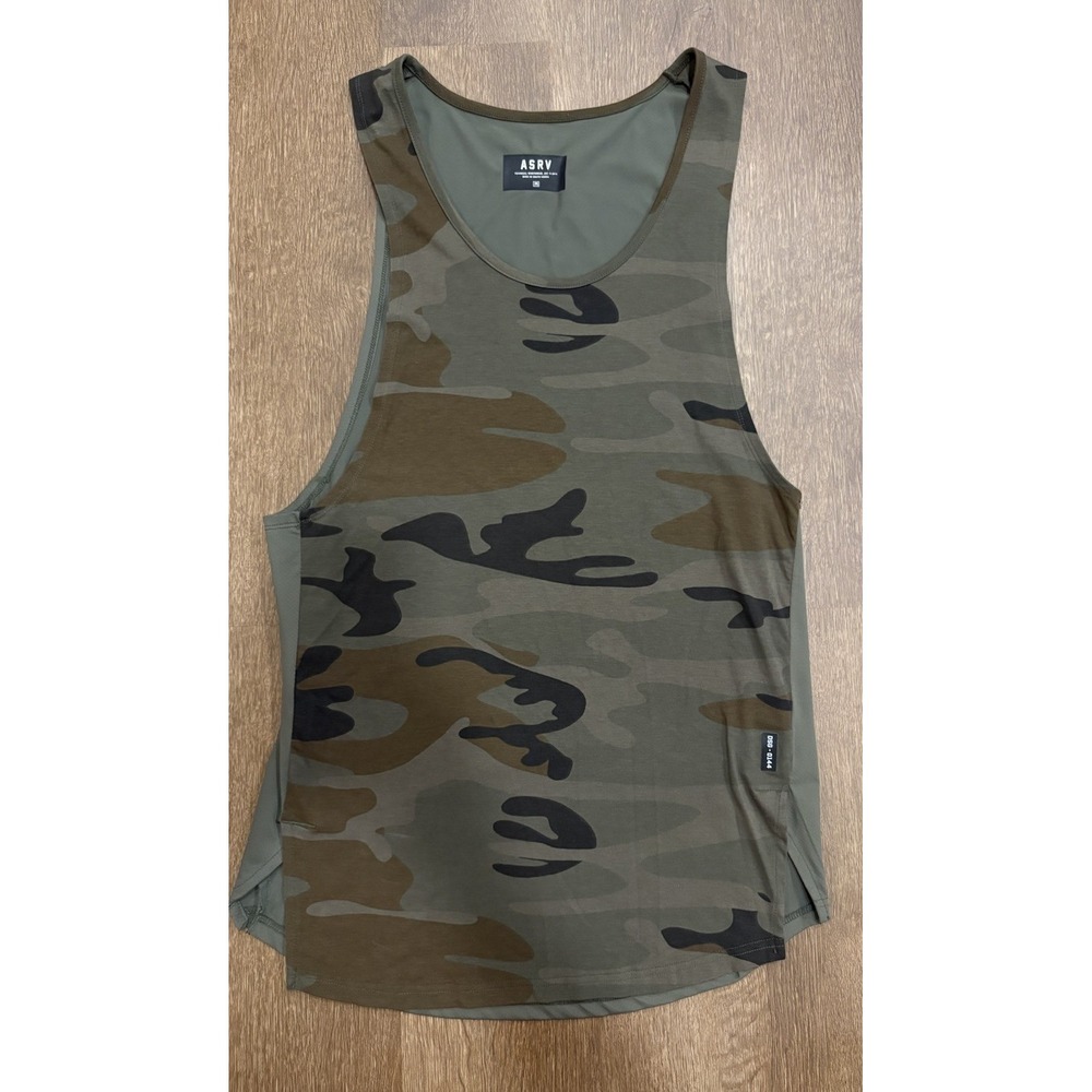 ASRV Mens Camo Training Workout Tank Top Size Small Green DSG-0144 - Picture 2 of 8
